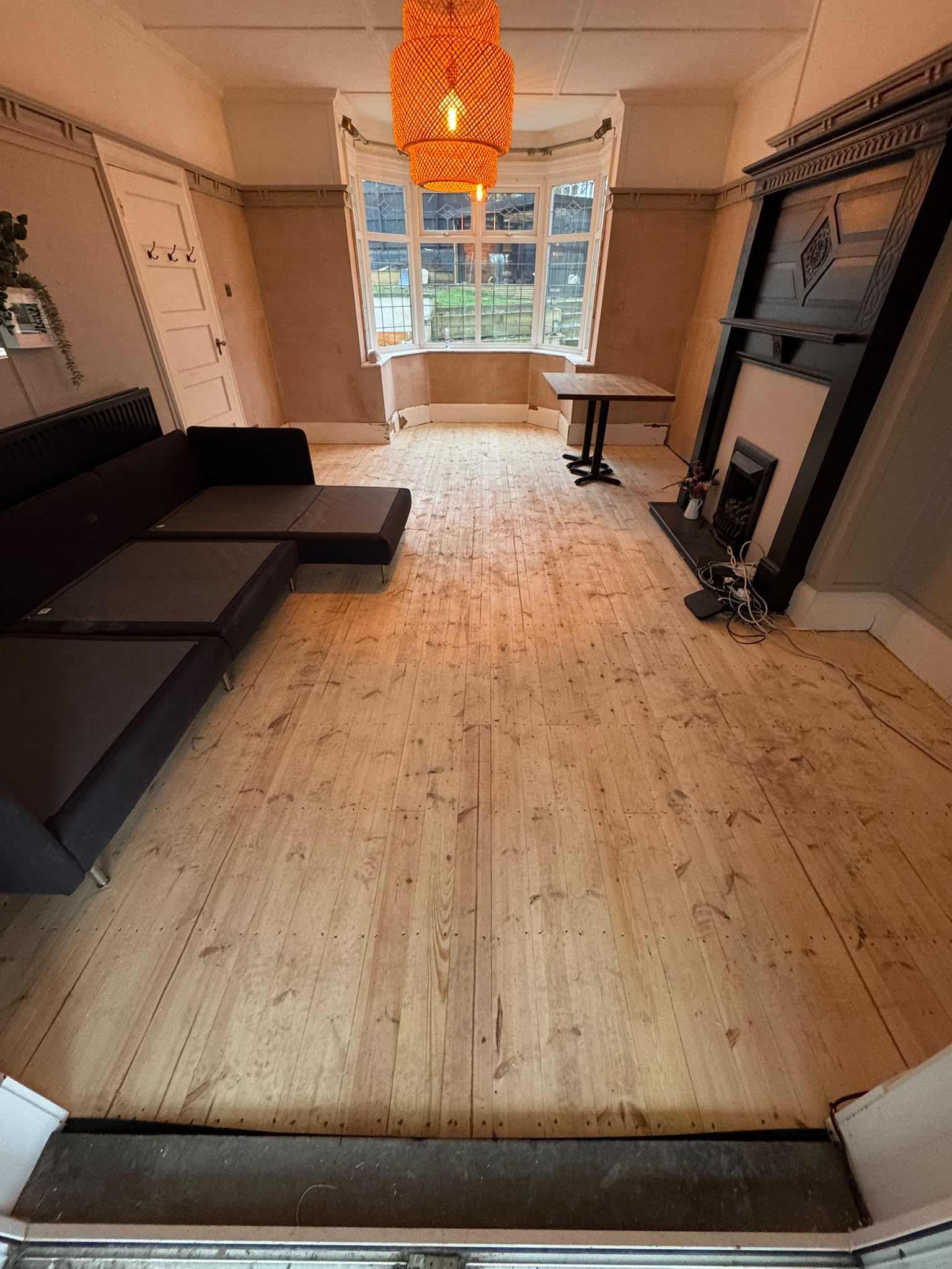 New joists laid out across the room