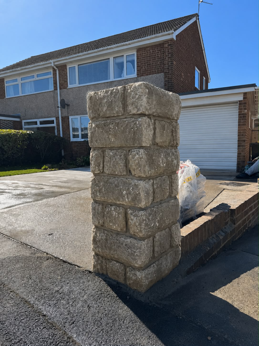 The old boundary wall before work started